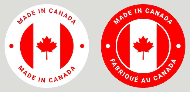 Made in canada (fabrique au canada auf französisch) symbol. kanadisches qualitätsemblem, etikett, zeichen.