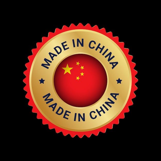 Made in china aufkleber vektor-logo-abzeichen