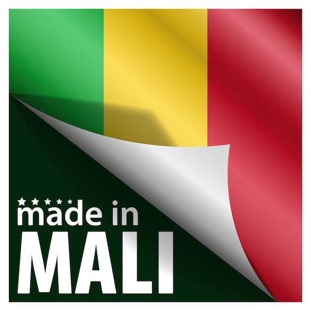 Made in mali grafik und etikett