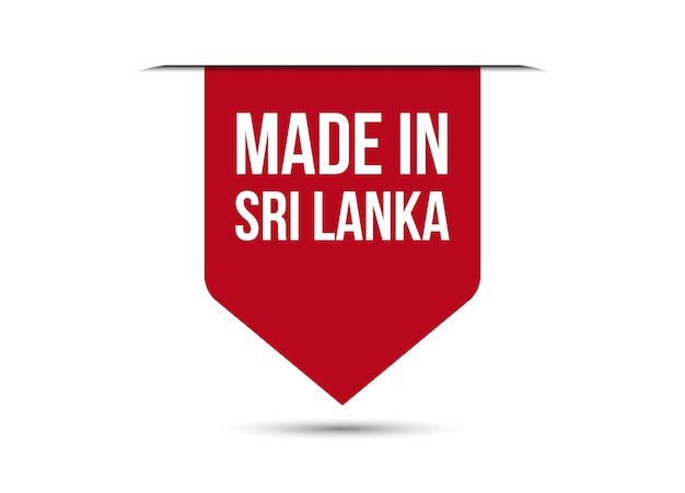 Vektor made in sri lanka rote vektorbanner-illustration isoliert auf weißem hintergrund