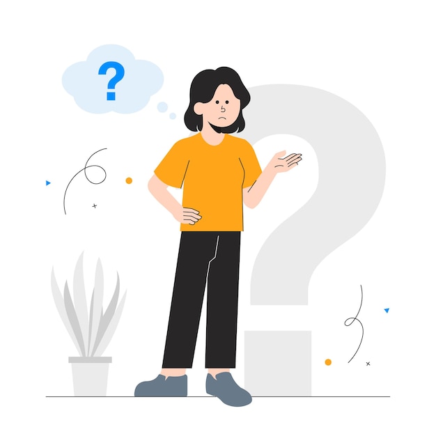 Mädchen mit Fragestellung Illustrationen