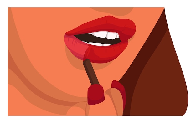 Mädchen mit Lippenstift