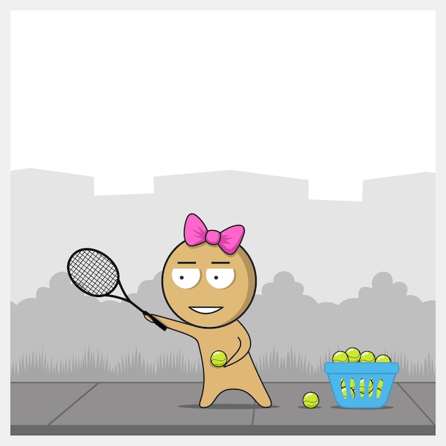 Mädchen spielen Tennis