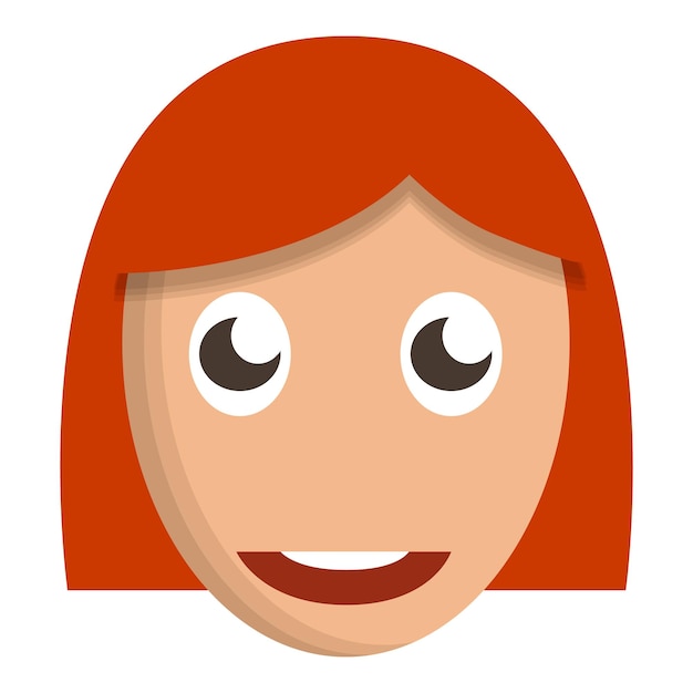 Mädchen-Süßes-Gesichts-Symbol Cartoon eines Mädchens-Süßes-Gesichts-Vektorsymbols für Webdesign isoliert auf weißem Hintergrund