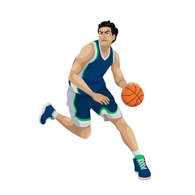 Vektor männer basketball charakter vektor illustration ball sport spieler korb junge spiel menschen sport spielen