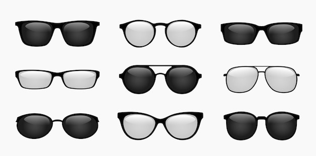 Männer- und Damenbrille Sonnenbrille-Ikonensatz Vector EPS 10