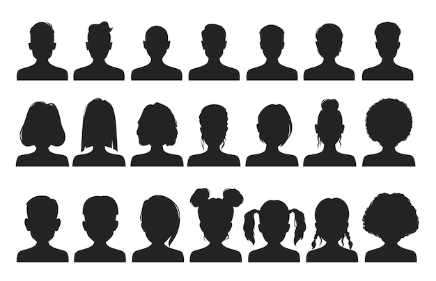 Männlich weiblich avatar profil silhouette mann frau