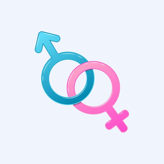 Männliche und weibliche Symbole Design-Vektor-Illustration