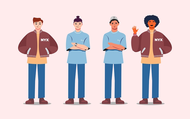 Vektor männlicher charakter stellt illustration dar