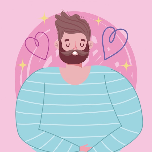 Männliches Porträtdesign der Karikaturmannfigur