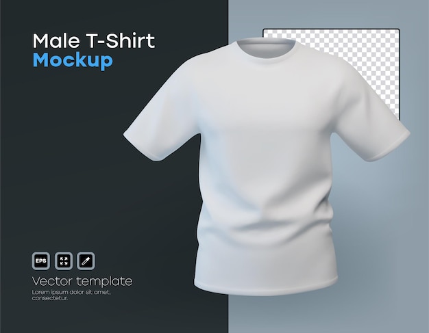 Männliches T-Shirt-Mockup Weiße leere T-Short-Vorlage