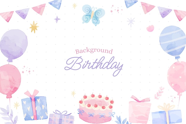 Märchenprinzessin Geburtstag Aquarell Hintergrund