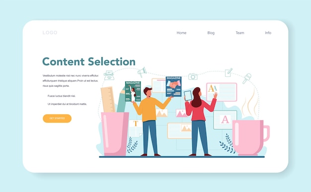 Magazin-editor web-banner oder landing page