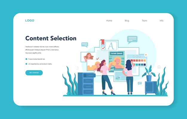 Magazin-Editor Web-Banner oder Landing Page