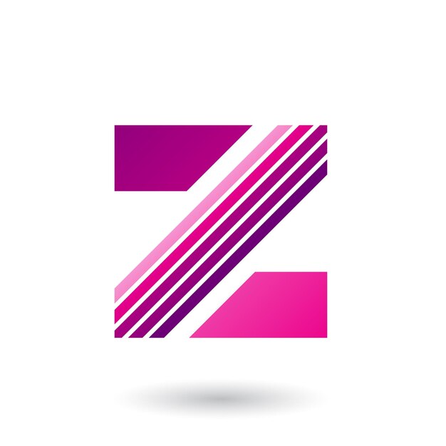 Vektor magenta buchstabe z mit dicken diagonalen streifen vektorillustration