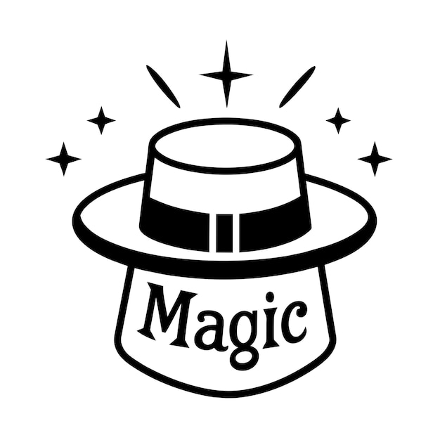 Vektor magic hat logo vector art ilustration 18