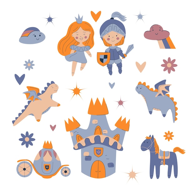 Magische Elemente gute Kindergeschichte Prinzessin Prinz Ritter Drachen Schloss Kutsche Pferd Pony