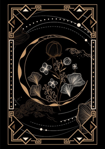 Magische himmlische interstellare Rahmenillustration