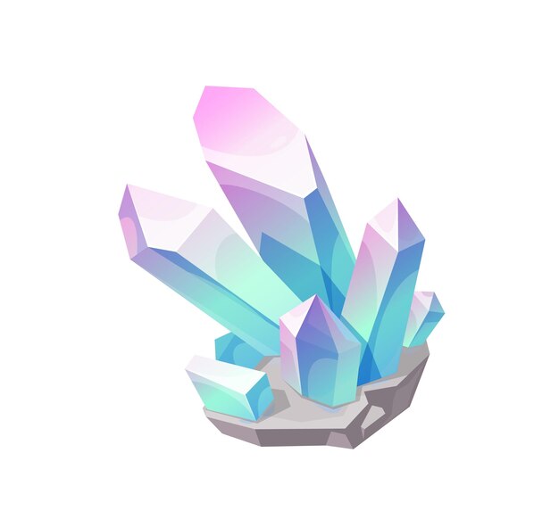 Magisches kristalledelsteinvektorblau mit rosafarbenem juwel