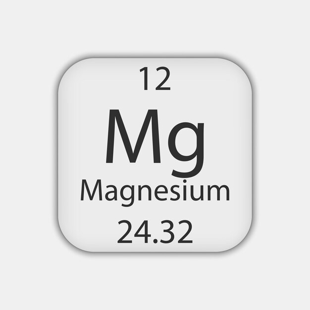 Magnesiumsymbol chemisches element des periodensystems vektorillustration