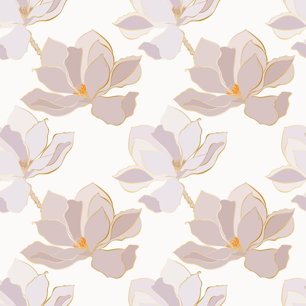 Magnolienmuster, Konturblumen-Goldgradient