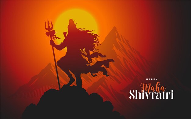 Vektor maha shivratri festival vector hintergrund design vorlage mit lord shiva illustration