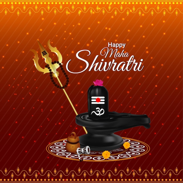 Vektor maha shivratri hintergrund mit kreativem shivling