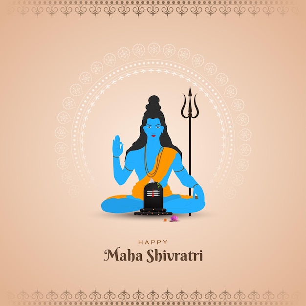 Maha shivratri poster vektor von lord shiva für eine glückliche maha shivlatri hindu maha shivaratri festva