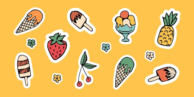 Mahlzeit, Kokosnuss, Getränk, Eis, Ruhe, leckeres Wasser, Soda, Cocktail, Vektor-Aufkleber, Kitsch