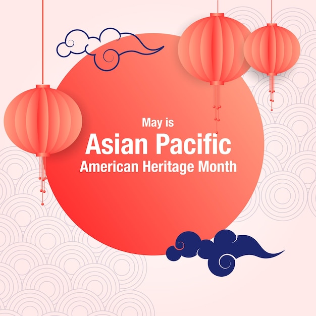 Vektor mai asian american and pacific islander heritage month illustration mit chinesischem textmuster