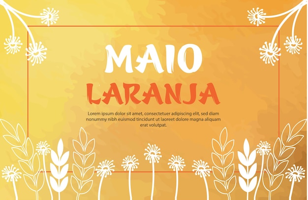 Maio laranja aquarellhintergrund für social-media-beiträge zur feier des nationalfeiertags