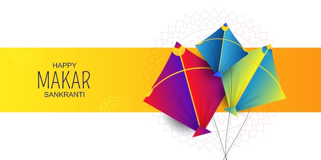 Makar Sankranti Drachen Festival Feier Banner