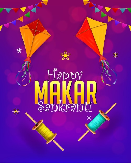 Makar sankranti festival-banner-design-vorlage für social-media-banner-poster