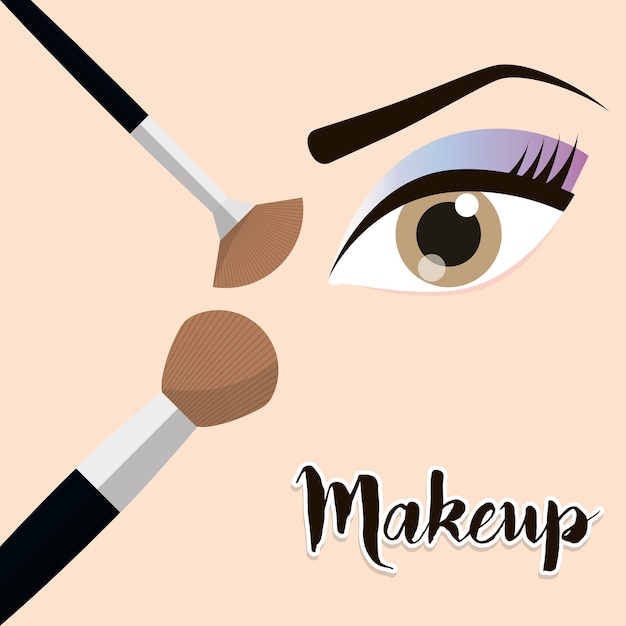 Make-up-augen-mädchen-pinsel-design