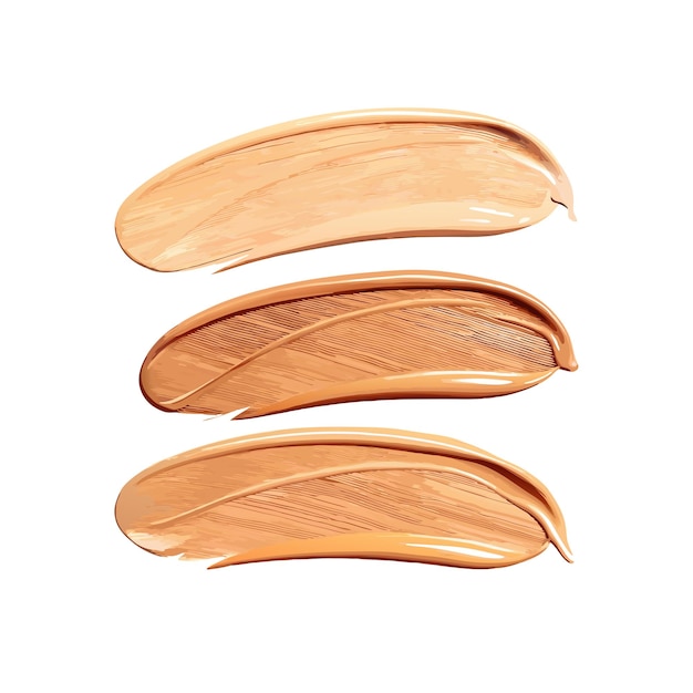 Make-up-Foundation-Schnitte in verschiedenen Farbtönen auf einem isolierten weißen Hintergrund 6
