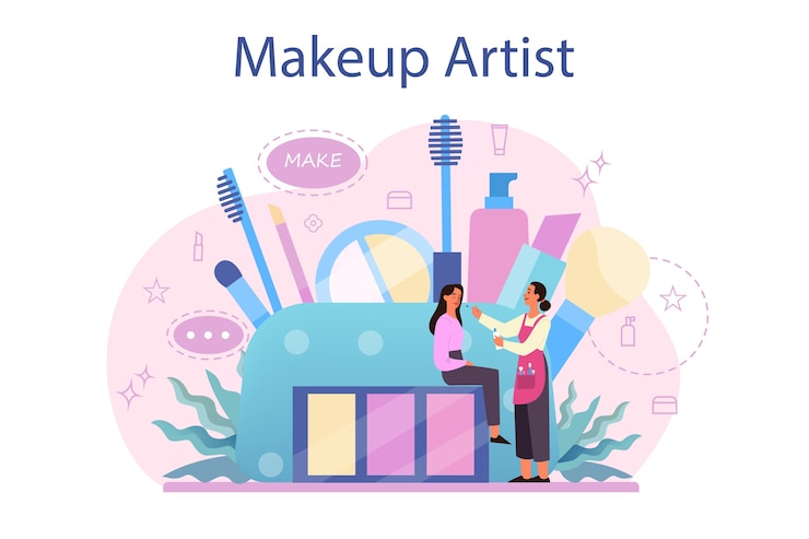 Vektor make-up-künstler-konzept
