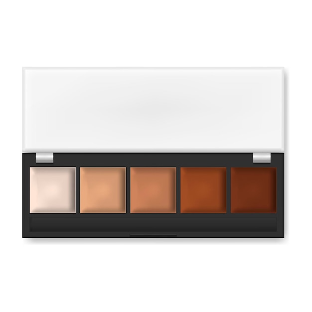 Make-up-Palette isoliert auf weißem Hintergrund Make-up-Concealer-Creme-Lidschatten oder Lippenstift