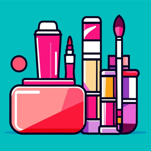 Vektor make-up-set realistische kosmetische produkte oder kosmetische kollektion