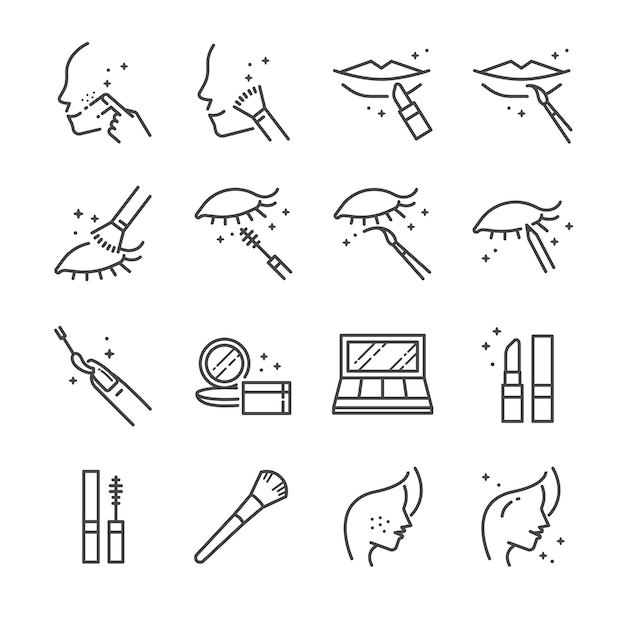 Make-up und kosmetiklinie icon-set 2.