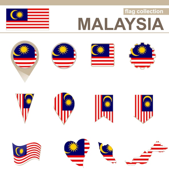 Malaysia flag collection, 12 versionen