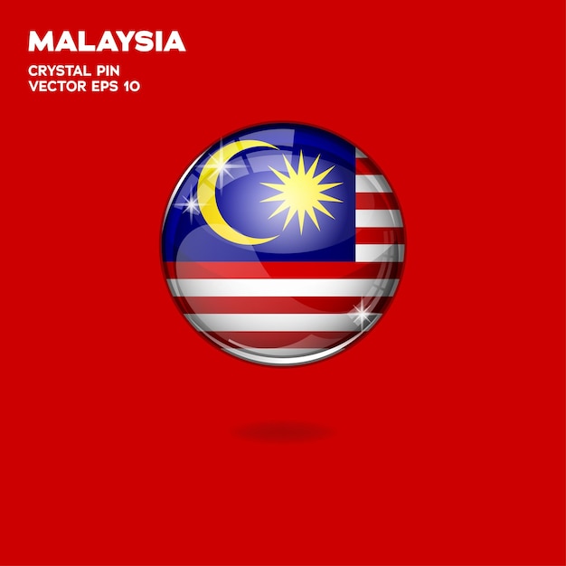 Malaysia-Flagge 3D-Schaltflächen