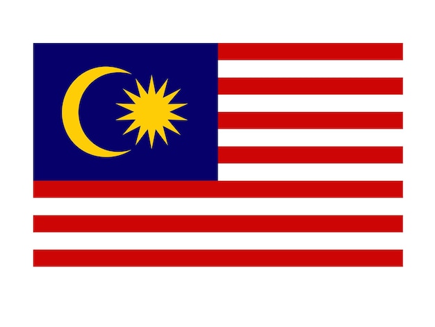 Malaysia-flagge, offizielle landesflagge, weltflaggensymbol, internationale flaggensymbol