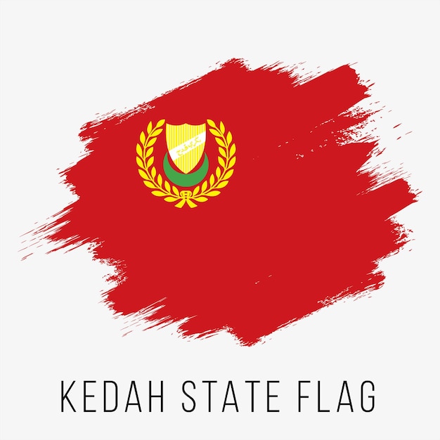 Malaysia State Kedah Vector Flag Design Template Kedah-Flagge für den Unabhängigkeitstag Kedah-Flagge im Grunge-Stil