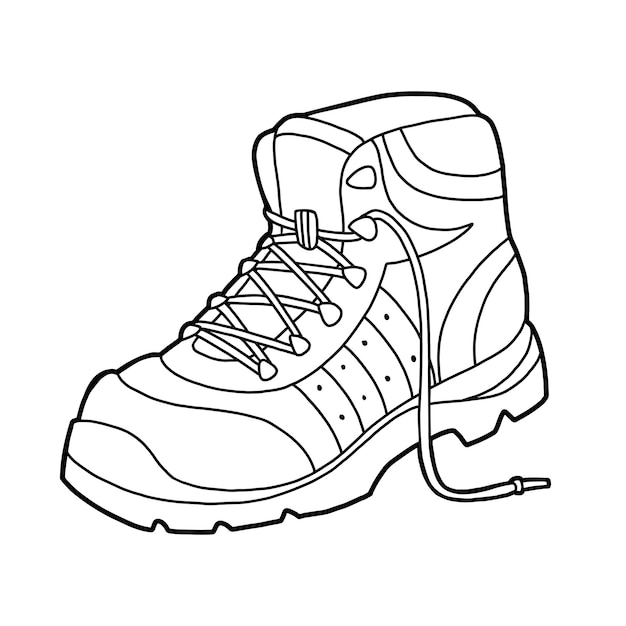 Malbuch cartoon schuhkollektion wanderschuh