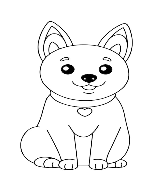 Malbuch für Hunde für Kinder_ Hundevektor_ Hund schwarz-weiß_ Hundeschilder