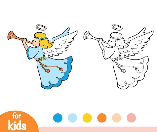 Malbuch für kinder, angel