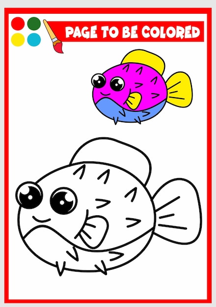 Malbuch für kinder fisch