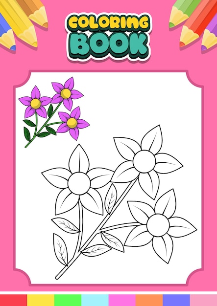 Malbuch für Kinder Frangipani-Blume