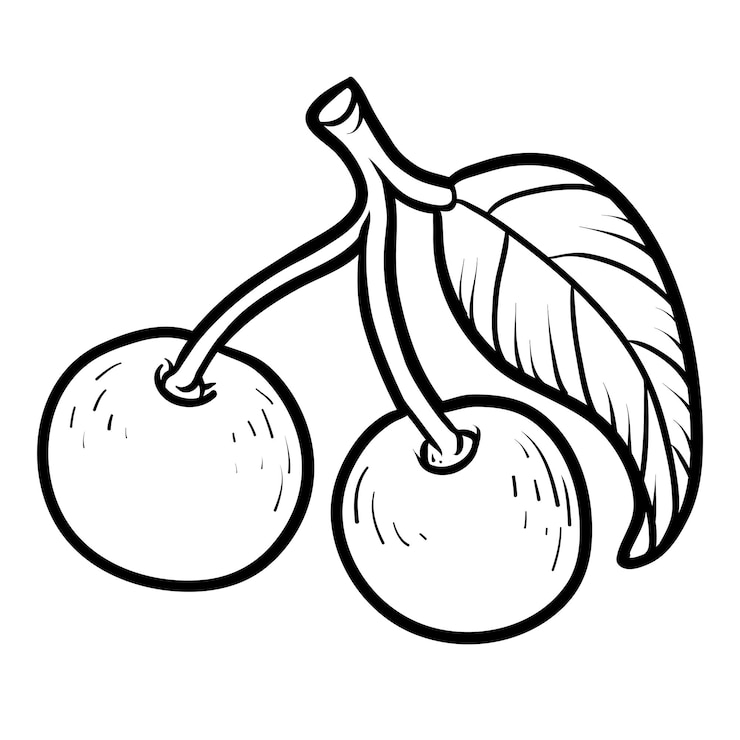 Malbuch für Kinder, Kirsche