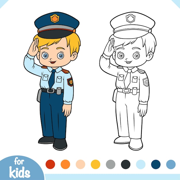 Malbuch für Kinder, Polizist